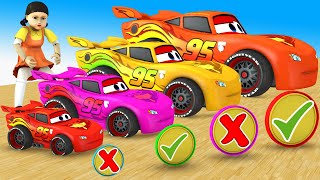 Squid Game (오징어 게임) vs Scary Teacher 3d Race car Mega Ramp ball on target ! Supercars EPIC Stunts