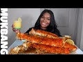 GIANT KING CRAB LEGS SEAFOOD BOIL MUKBANG + no STORY TIME