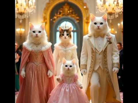 گربه پرنسس ازدواج می کند گربه ها خنده دار کارتون فیلم هوش مصنوعی حیوانات حیوان چمن ورزی