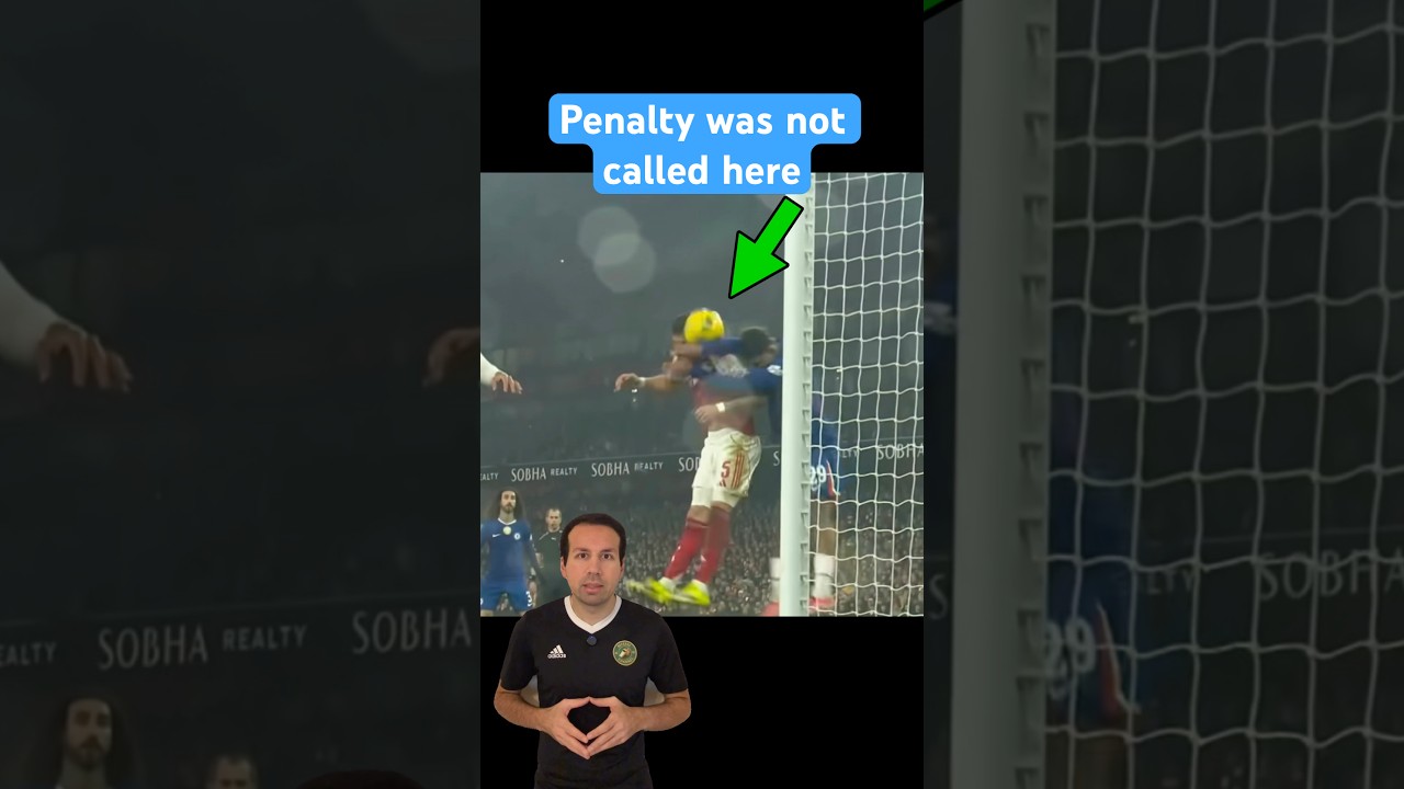 Penalty was not called here for handball. 