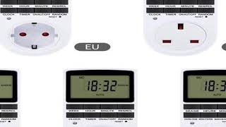 Electronic Digital Timer Switch 12/24 Hour Programmable Timing Socket 220V Kitchen Timer Outlet Time