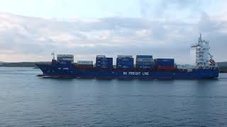 BG Jade container vessel outward bound in Lower Cork Harbour on 19