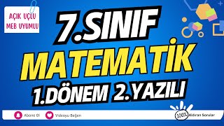 7. Sınıf Matematik 1. Dönem 2. Yazılı Yeni (%99 Çıkabilir 😊 ) #2024