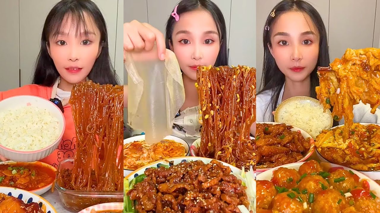 Insane Chinese Takeout Mukbang | Spicy Noodles, Rice Rolls & Crunchy Chicken ASMR 