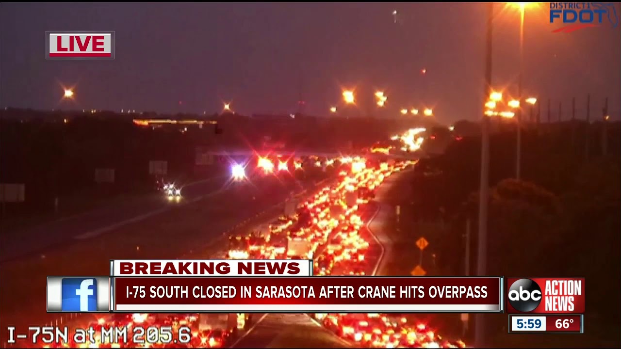 Southbound lanes on I-75 shut down due to serious crash in Sarasota ...