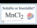 Solubility of Manganese II Chloride