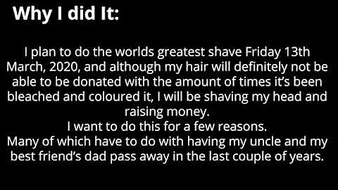 My World’s Greatest Shave!