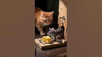 Will the mouse risk the cheese?ねずみ、チーズを狙う？#cat #mouse #shorts #viral #catshorts