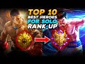 TOP 10 BEST HEROES TO SOLO RANK UP TO MYTHICAL GLORY FASTER (SEASON 20) | MOBILE LEGENDS BANG BANG