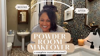 EXTREME Powder Room Transformation | DIY Wallpaper Install Tips