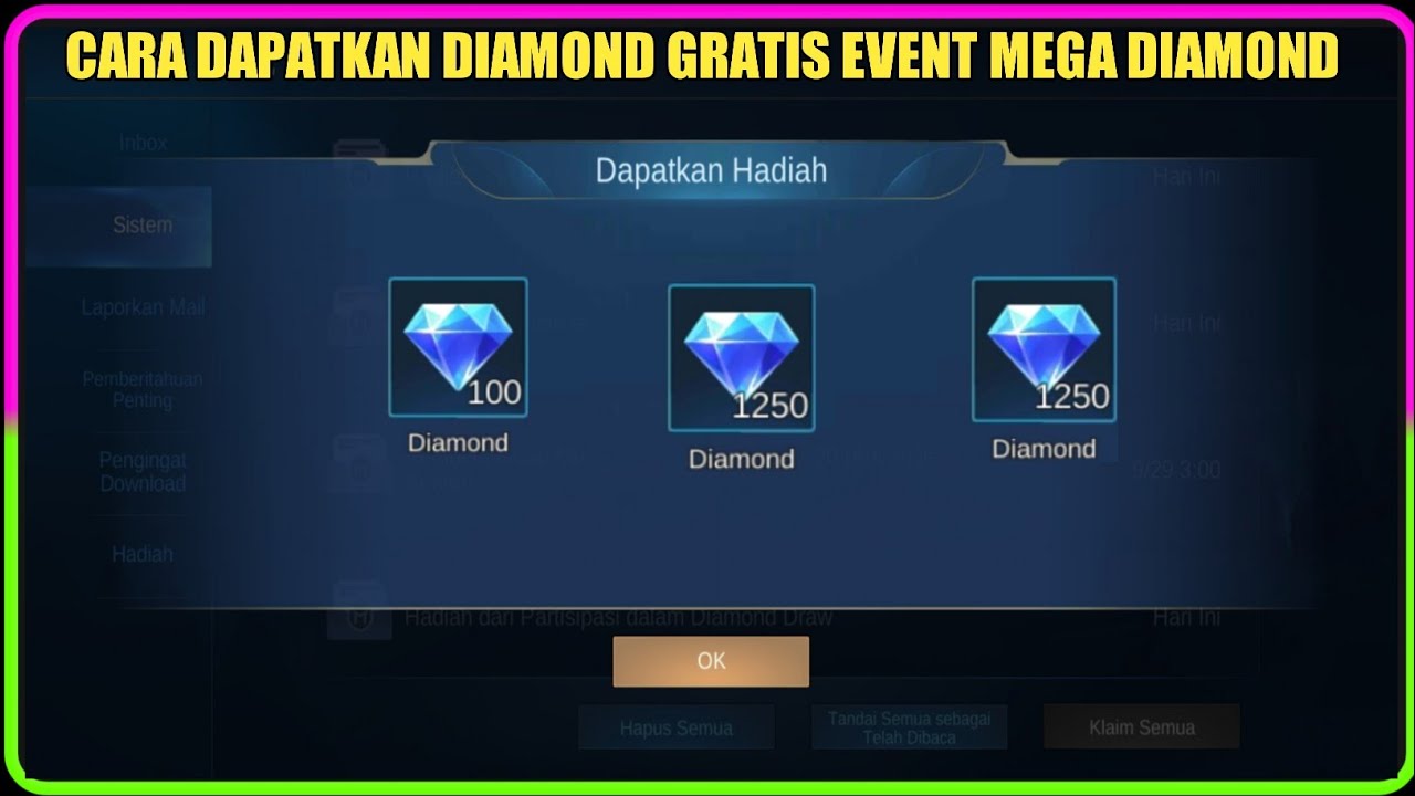 Cara Dapatkan Diamond Gratis Trik Angka Event Mega Diamond Mobile Legends Bang Bang Youtube