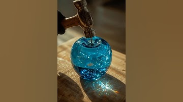 Crystal Blue Glass Apple Smash 🍏💥 | Macro Slow‑Mo ASMR #ai #asmrsounds #aiasmr #satisfyingvideo
