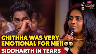 Chithha was very emotional! 😭😭 #Siddharth in tears! | JFW Movie Awards 2024 | JFW