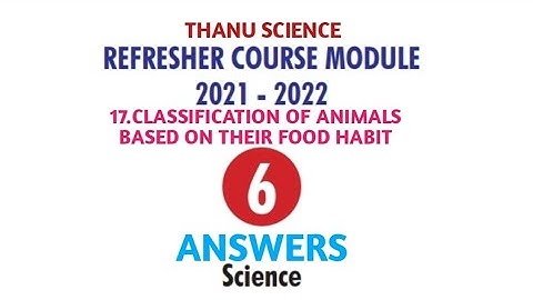#REFRESHER COURSE MODULE|CLASS-06| 17.CLASSIFICATION OF ANIMALS BASED ON THEIR FOOD HABIT| SCIENCE.