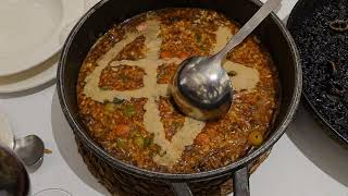 Arroz con verduras en el Restaurante: "Aynaelda" del famoso barrio de Aluche, Madrid.