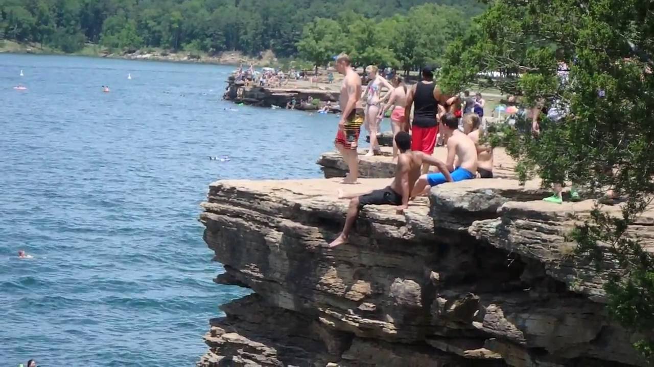 Heber Springs 40 foot cliff jump YouTube
