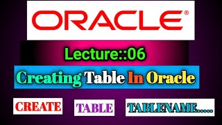 Oracle Lecture [06]  (04 May 2022) On Creating Table In Oracle SQL|| Smart Java Developer||