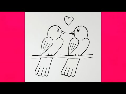رسم سهل رسم عصفورين خطوة بخطوة للمبتدئين تعلم رسم عصفورين بطريقة سهلة جدا