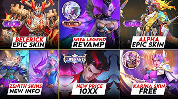 MIYA LEGEND REVAMP, NEW SKINS UPDATE, NATAN COVENANT SKIN, FREE SKIN KARINA | BIG NEWS UPDATE MLBB