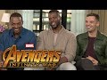 'Avengers: Infinity War': Anthony Mackie, Sebastian Stan and Winston Duke (FULL INTERVIEW)