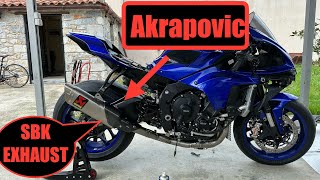 Akrapovic full system for R1 2023 SBK installation and cold start