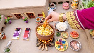 Miniature Mutton Dum Biryani |Mutton Biryani Recipe In Village Home | Miniature Village Wonders