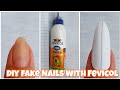 How to Make fake Nails with Fevicol Glue | Diy fake nail extension without Nail Glue