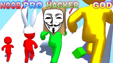 NOOB VS PRO VS HACKER VS GOD in Color Run Stickman 3D