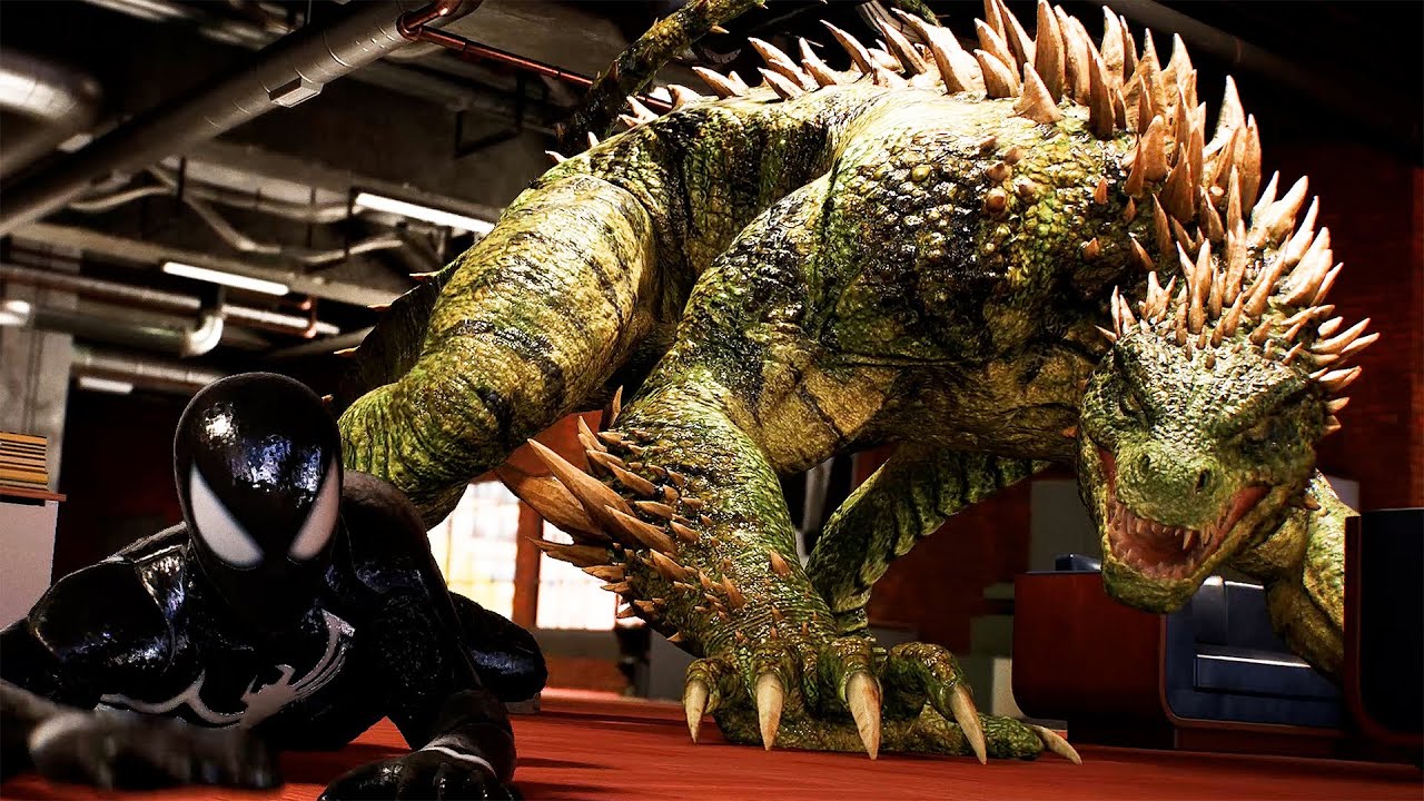 Spider-Man 2 PS5 - Spiderman vs Lizard Boss Fight (Lizard Chase) 4K UHD