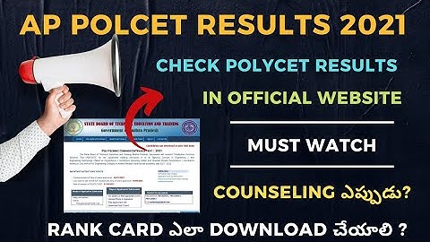How to Download Rank Card|AP POLYCET 2021 RESULTS in Official Website| Counciling ఎప్పుడు?|live news