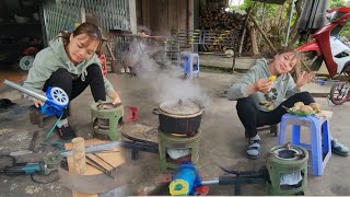 Making a waste oil burning stove from scrap costs only $2|The daily life of mechanical girl N.