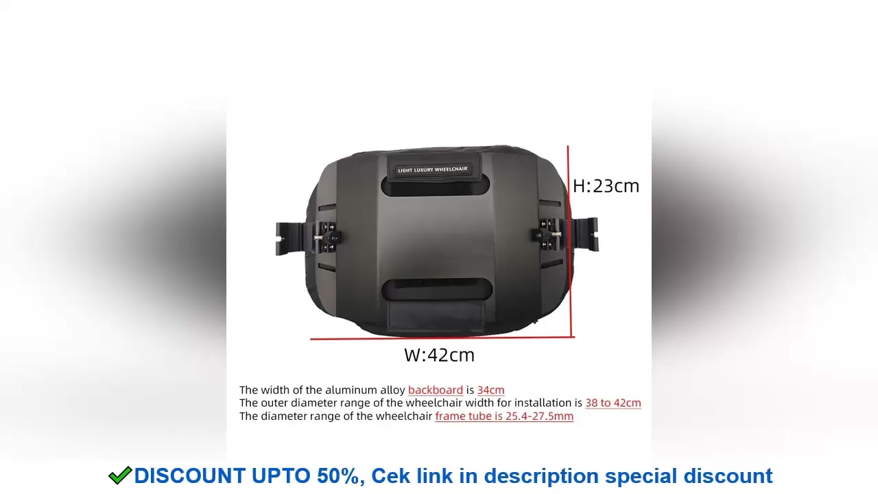 Universal Wheelchair Backrest Lumbar Support Breathable Quick-Release Installation Aluminum Alloy