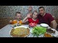 МУКБАНГ ЛЕНИВЫЕ ГОЛУБЦЫ И ДВОЙНОЙ ГАРНИР | MUKBANG LAZY CABBAGE ROLLS AND GARNISH #мукбанг #mukbang