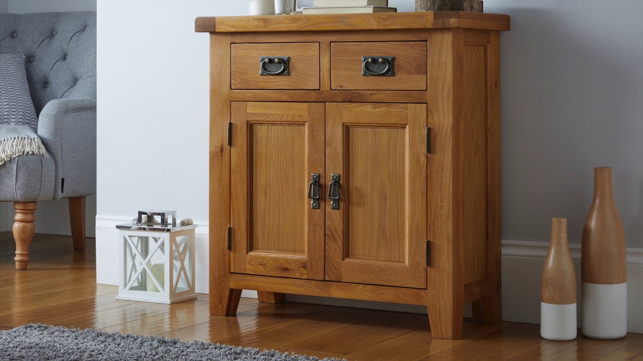 Country Oak 80cm Petite Small Oak Sideboard