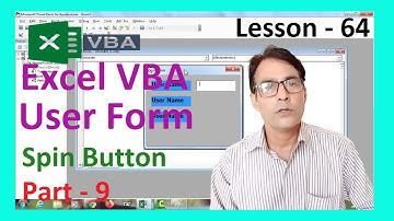 Spin Button in Excel VBA | Excel VBA user form part - 9 | Excel VBA lesson - 64| Excel VBA user form