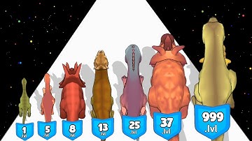 DINOSAUR BATTLE - Dino Evolution Runner 3D Level Up Satisfying Gameplay Part 2 (Merge & Fight)