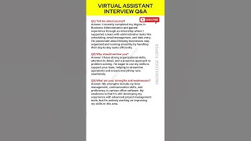 Virtual Assistant Interview Questions and Answers