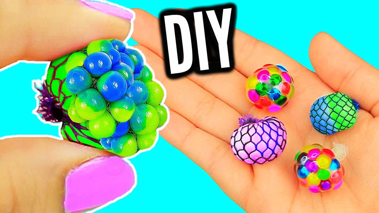 DIY Mini Stress Balls! Orbeez &amp; Mesh Slime Stress Ball Miniatures