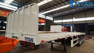 Flatbed for sale | 4 axles Custom flatbed trailers 20/40' flat bed platform Trailer with front wall