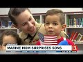 Marine mom surprises sons