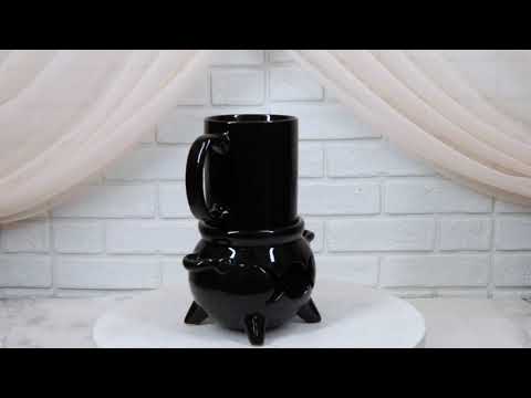 Alchemy Triple Skulls Black Cup With Candle Holder Mug Warmer Shadow Caster  Set