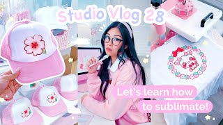 Studio Vlog 28: Learning Sublimation, New Heat Press, Making T-shirts, Tote bags, & Glass Cans