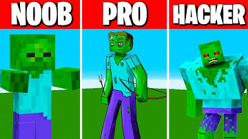 NOOB VS PRO VS HACKER Zombie Minecraft Pixel art