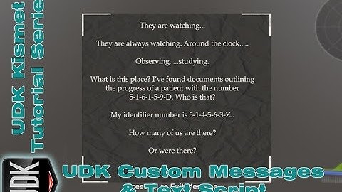 UDK Custom Messages & Text Script | Kismet Tutorial by Devin Sherry