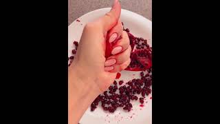 Asmr satisfying video of squeezing a pomegranate 🩸