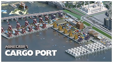 Adding New CARGO PORT to the City - Minecraft Timelapse