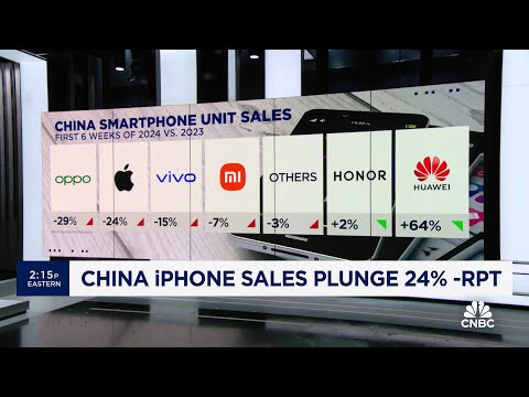 China iPhone sales plunge 24%, report finds
