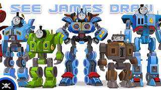 See James Draw - Opthomas Prime and the Trainsformers Team