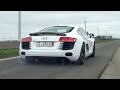 Audi R8 V8 with CAPRISTO Exhaust - PURE SOUND! Powerslide, LAUNCH CONTROL, Fly-by in Tunnel etc!!