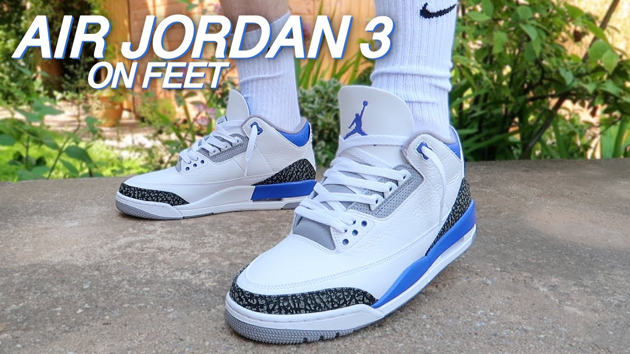 Air Jordan 3 Racer Blue On Feet! - YouTube